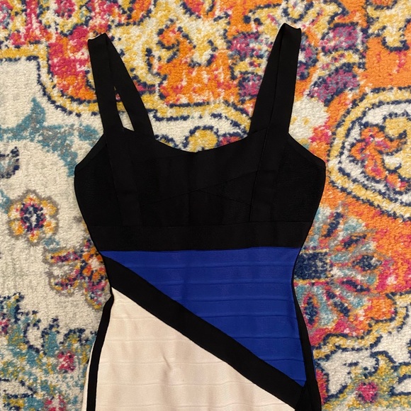 Herve Leger Reona Colorblock Bandage Dress - Picture 3 of 6